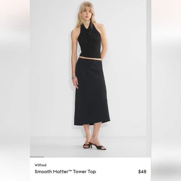 Aritzia Smooth Matter Tower Black Halter Top - Picture 1 of 10